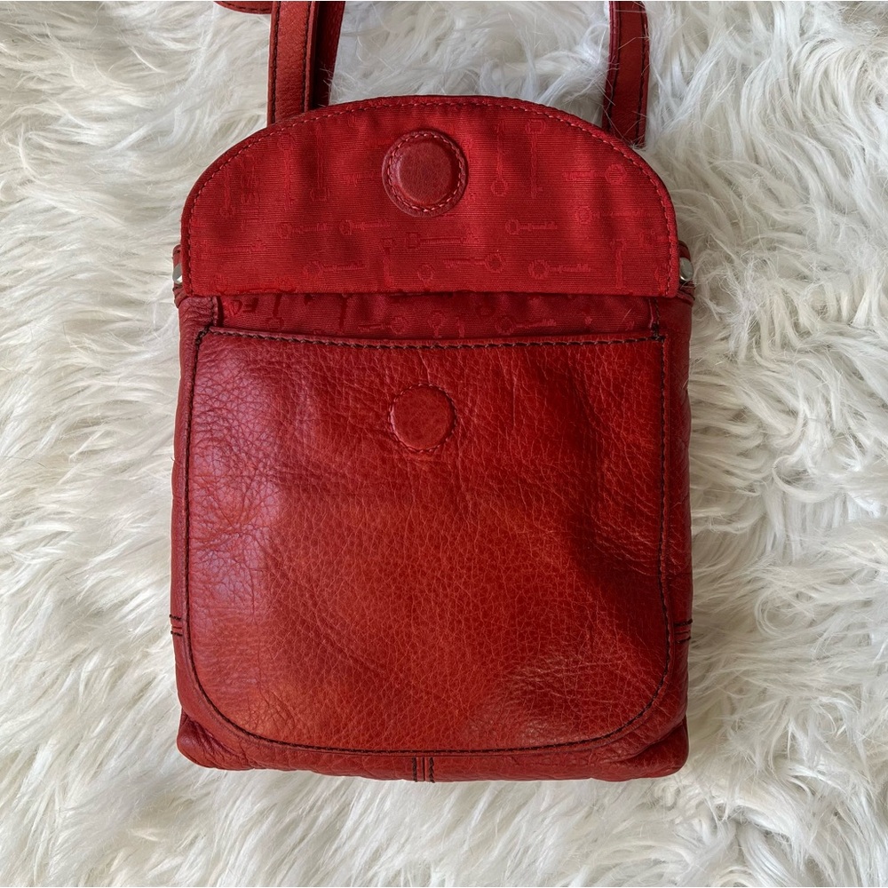 🌿SOLD🌿Fossil Vintage Bright Red Leather Mini Zip Crossbody Rectangle Purse ❤️ - Picture 6 of 9